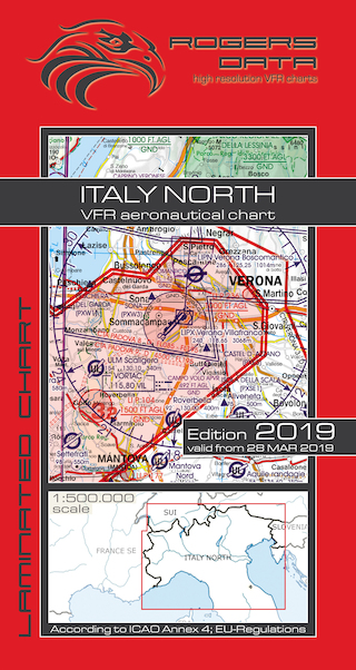 VFR aeronautical chart Italy North 2019 ROGERS-ITALY-N