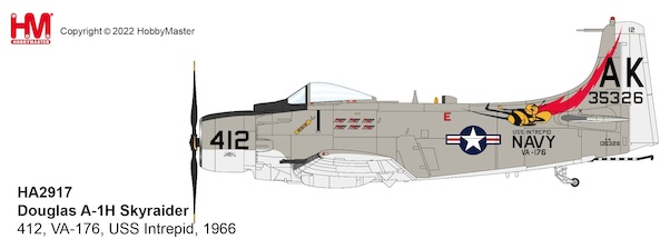 Douglas A-1H Skyraider, US Navy, 412, VA-176, USS Intrepid, 1966 HA2917