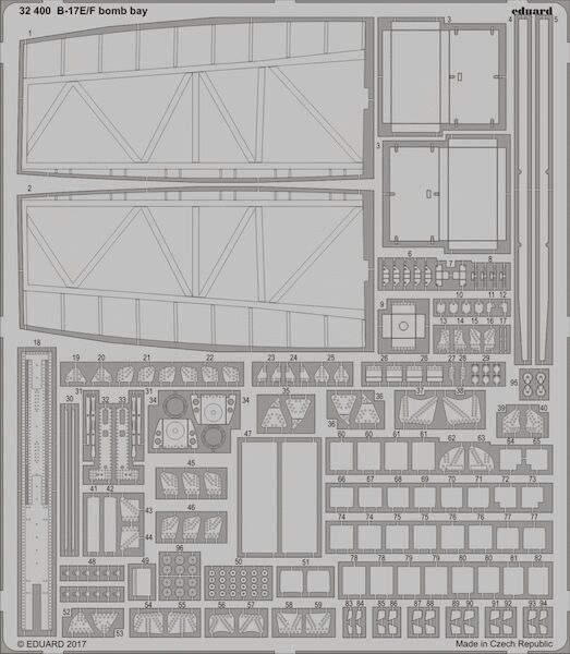 Detailset Boeing B17E/F Flying Fortress Bomb Bay (HK Models) E32-400