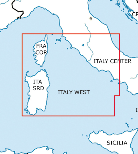 VFR aeronautical chart Italy West - Italia Ovest - Sardinia - Corsica 2017 ROGERS-ITALY-W17