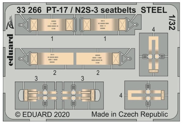 Detailset Boeing PT17/N2S-3 Kaydet Seatbelts (Roden) E33-266