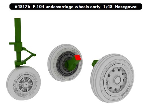 F104 Starfighter Undercarriage wheels - early- (Hasegawa/Eduard) E648176