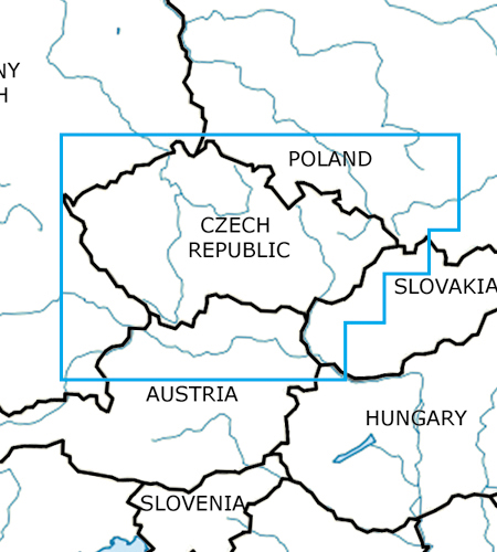VFR aeronautical chart Czech Republic 2017 ROGERS-CZECH