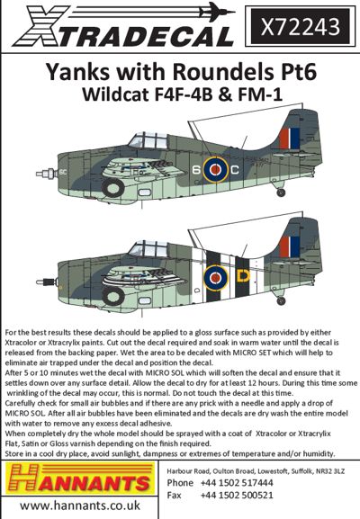 Yanks with Roundels Pt 6 - Grumman Mk.IV/Mk.V Wildcats (F4F-4) X72243