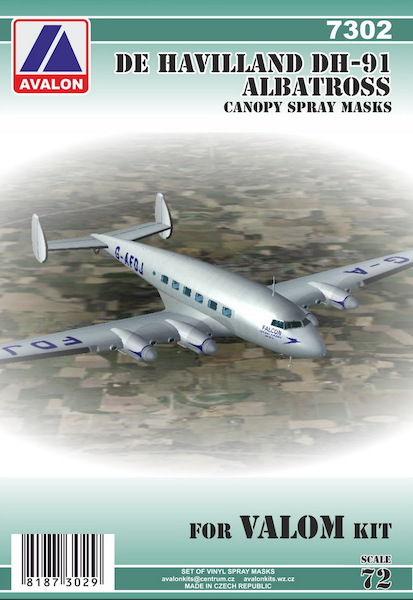 Set of Vinyl canopy masks for DH91 Albatross (Valom) 7302