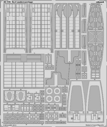 Detailset Tupolev Tu2 Landing Gear (Xutong) E48-778