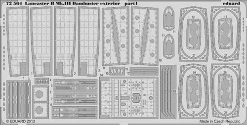 Detailset Lancaster B MkIII Dambuster exterior (Airfix) E72-564