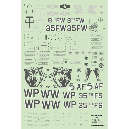 Wet Transfers for F16CG/CJ Fighting Falcon HGW248019