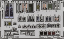 Detailset F16CJ Fighting Falcon self adhesive (Academy) E73-316