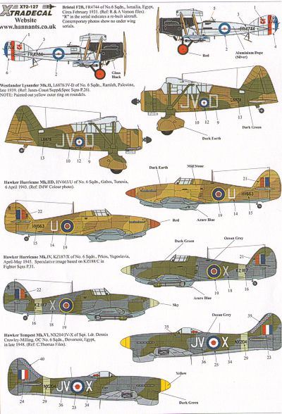 The History of RAF No6sq (F2B, Lysander, Hurricane, Tempest, Canberra, F4, Jaguar, Typhoon) X72127