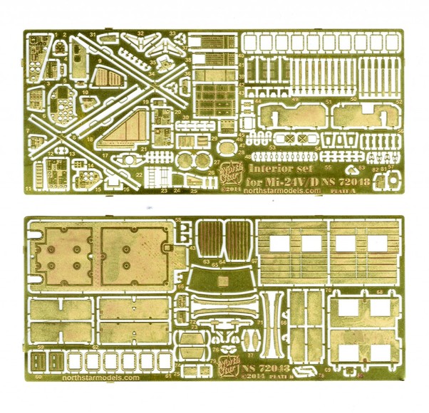 Detail set for Mil Mi24V/D Hind (Interior) (Zvezda) NS72048