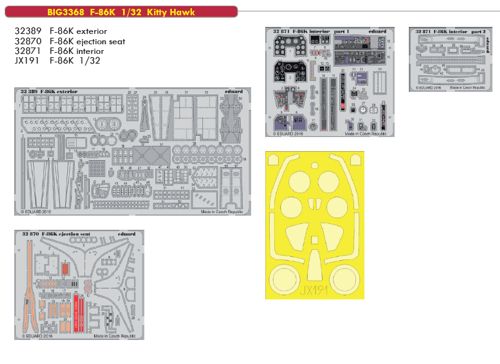 Detailset F86K Sabredog (Kittyhawk) BIG3368