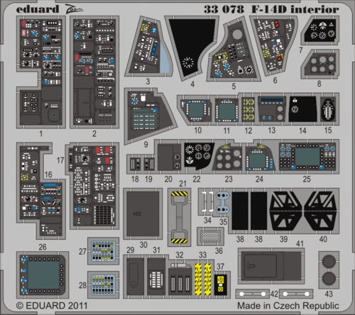 Detailset Grumman F14D Tomcat Interior Self Adhesive (Trumpeter) E33-078