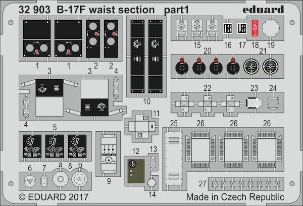 Detailset B17E/F Flying Fortress Front Waist section (HK models) E32-903