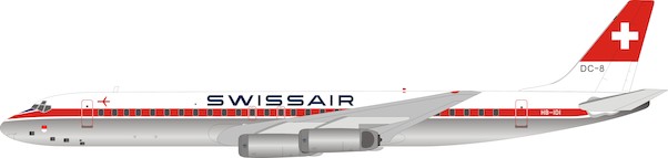 DC8-62 (Swissair) HB-IDI Polished With Stand B-862-HB-0318P