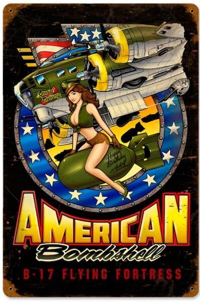 American Bombshell Metal Sign - pin up PTS-SPI018