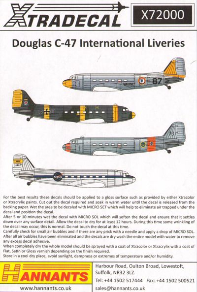 Douglas C-47 International Liveries X72207