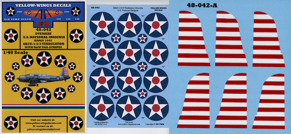 Oversize US National Insignia Early 1942 SB2U-1/2/3 Vindicator with Red/White tailstripe 48-042