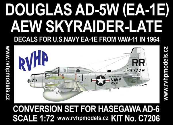 AD5W (EA-1E) AEW Skyraider - Late (USN), conv. for Hasegawa AD-6 C7206