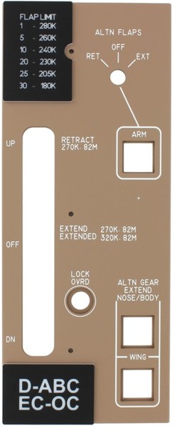 B747 Landing Gear panel. P74B12