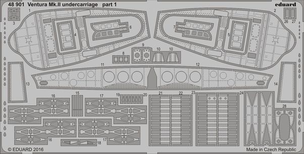 Detailset Lockheed Ventura MKII Undercarriage (Revell) E48-901