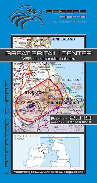 VFR aeronautical chart Great Britain Center 2019 ROGERS-GB-C