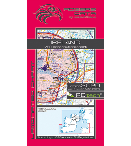 VFR aeronautical chart Ireland 2020 ROGERS-EI