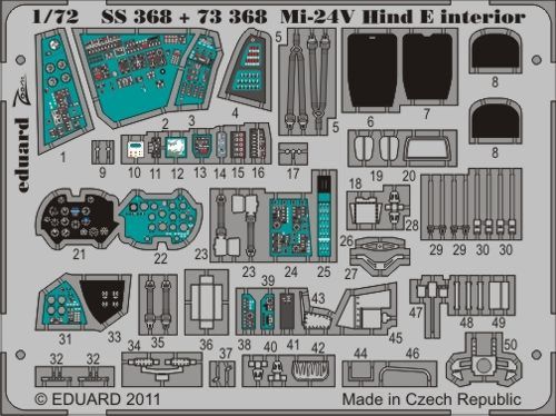 Detailset Mil Mi24V Hind Interior Self Adhesive (Zvezda) E73-368