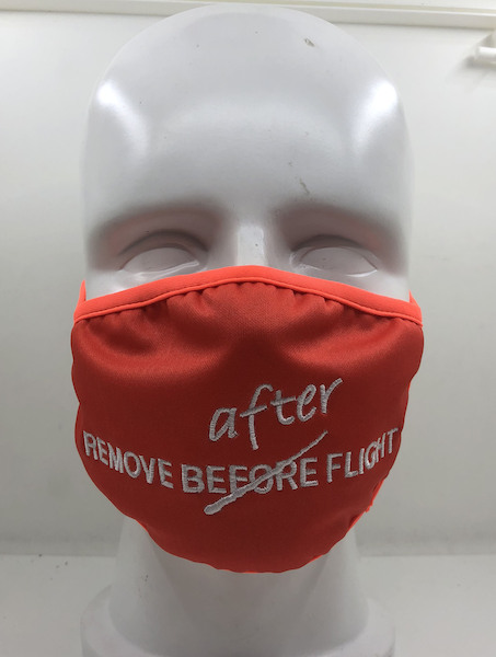 Aviation Face Mask Remove AFTER Flight (orange) MASK-RAF ORANGE