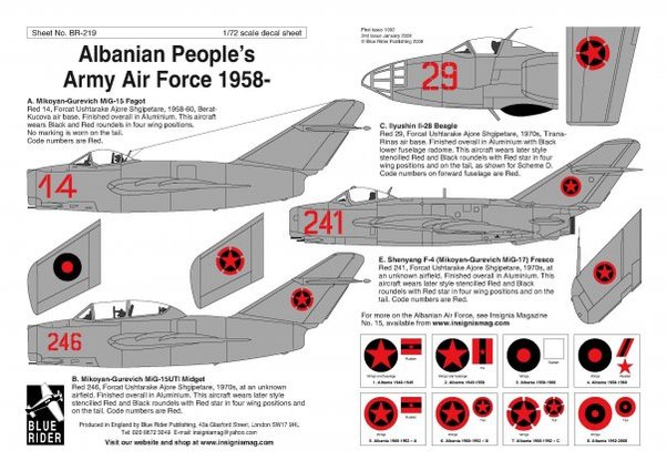Albanian Air Force (Mig15, MiG19, Mig21, Il28) BR219