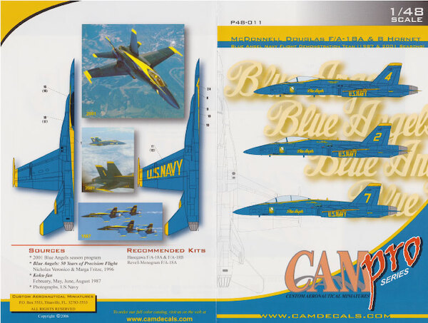 McDonnell Douglas F/A18A/B Hornet (US Navy Blue Angels of 1987 and 2001 Season) CAMP48-011