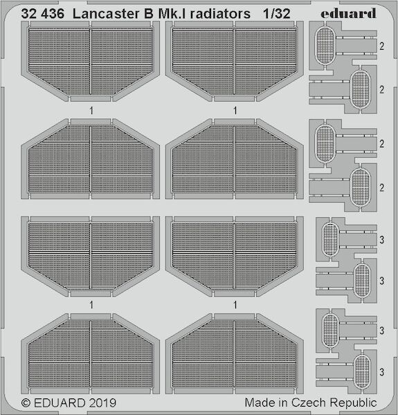 Detailset Lancaster B MK1 Radiators (Hong Kong) E32-436