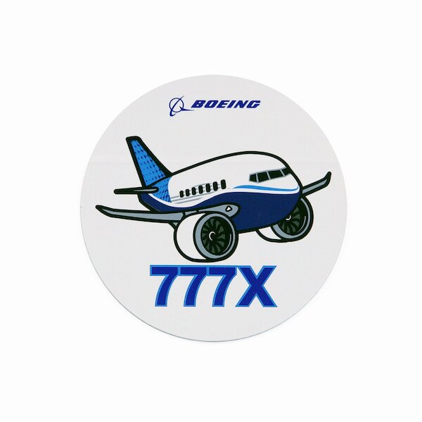 Boeing 777X Pudgy Sticker STICK 777X ROUND