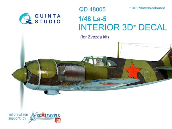 Lavochkin La5 Interior 3D Decal for Zvezda QD48005