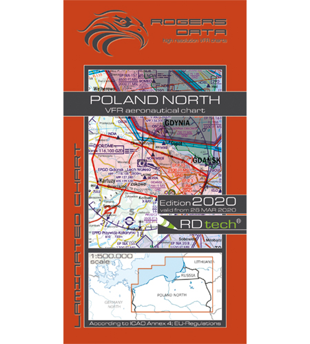 VFR aeronautical chart Poland North 2020 ROGERS-POL-N