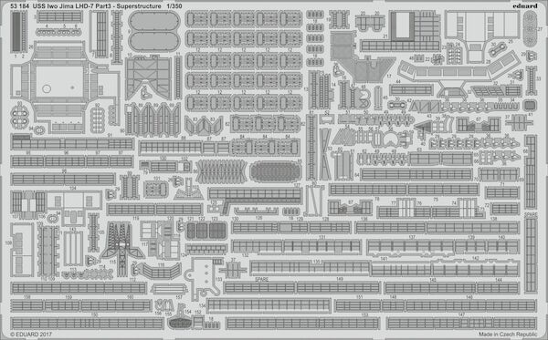 Detailset USS Iwo Jima LHD-7 Part 3 Superstructure (Merit/Trumpeter) E53-184