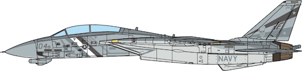 Grumman F14D Tomcat US Navy,  /NE-104 VF-2 Bounty Hunters, 2002  JCW-72-F14-008