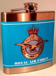 Stainless steel Hip Flask RAF Blue backround 024