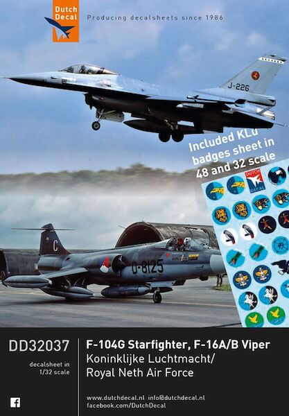 Lockheed F104G Starfighter, F16A/B Viper (KLu) Including squadron badges DD32037