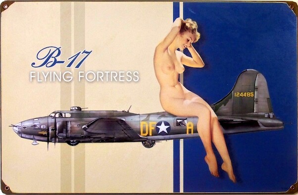B-17 Flying Fortress 124485 nude - pin up metal poster metal sign