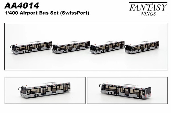 Airport Accessories Airport Bus Swissport Set of 4  AA4014