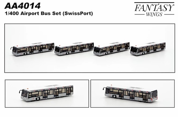 Airport Accessories Airport Bus Swissport Set of 4 AA4014