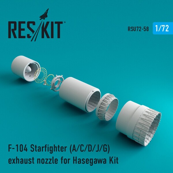 Lockheed F104A/C/D/J/G Exhaust Nozzles upgrade set (Hasegawa) RSU72-0058
