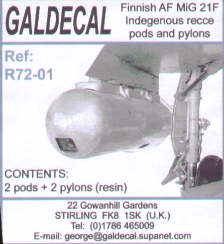 Mikoyan MiG21F-13 Indigenious Finnish Recce pod r72-01