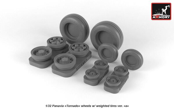 Panavia Tornado wheel set with tires type a - weighted- AR AW32501a