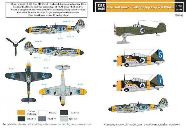 Eino Luukkanen - Finland's Top Ace WW II Vol.III (Fokker D21, Buffalo, Bf109G-6)  SBSD48042