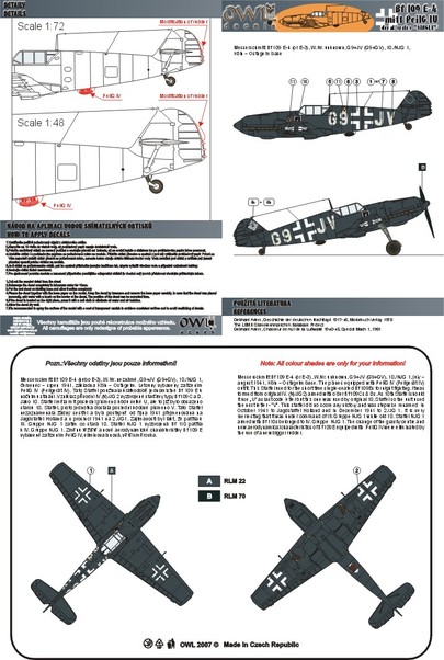 Messerschmitt BF109E-4 (E-3) with PeilG IV (G9+GV 10./NJG1) OWLDS72004