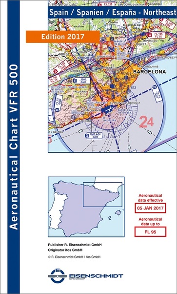 VFR 500 Spain chart North East (Edition 2017/18) 05-4-024-2017
