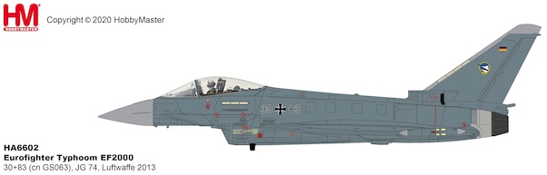 Eurofighter EF-2000 Typhoon 30+83 (cn GS063), JG 74, Luftwaffe 2013 HA6602