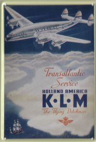 KLM, Holland-America Transatlantic metal postcard 9021
